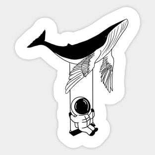 Astronaut and Humpbackwhale Sticker